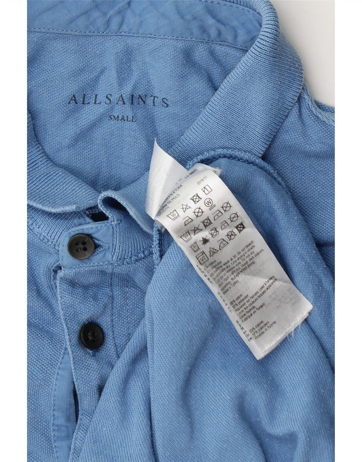 Camisa polo masculina ALL SAINTS pequena azul algodão
