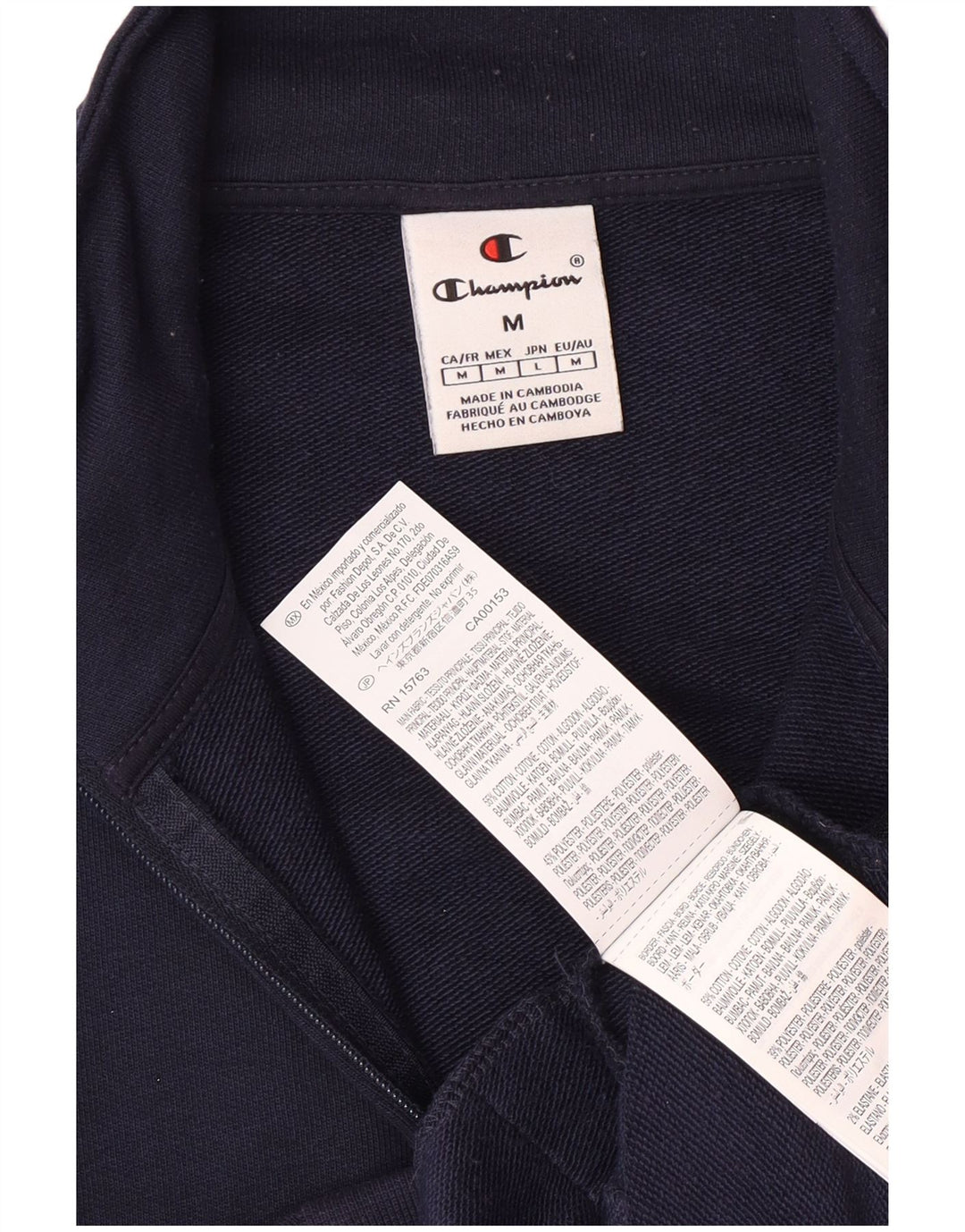 Jaqueta masculina Champion de agasalho médio azul marinho algodão