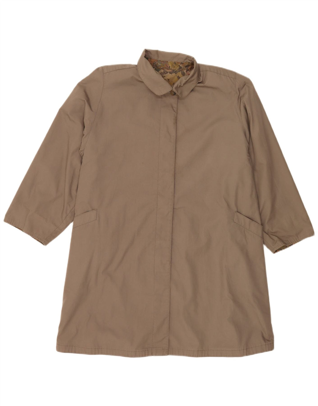 Trench Coat Reversível Feminino Vintage UK 20 2XL Bege