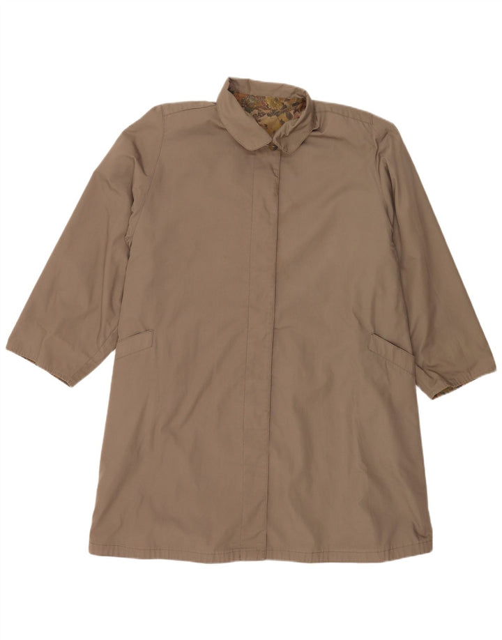 Trench Coat Reversível Feminino Vintage UK 20 2XL Bege