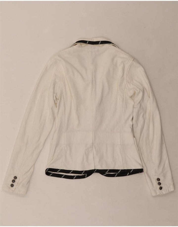 Jaqueta blazer feminina com 3 botões RALPH LAUREN Reino Unido 12 médio branco
