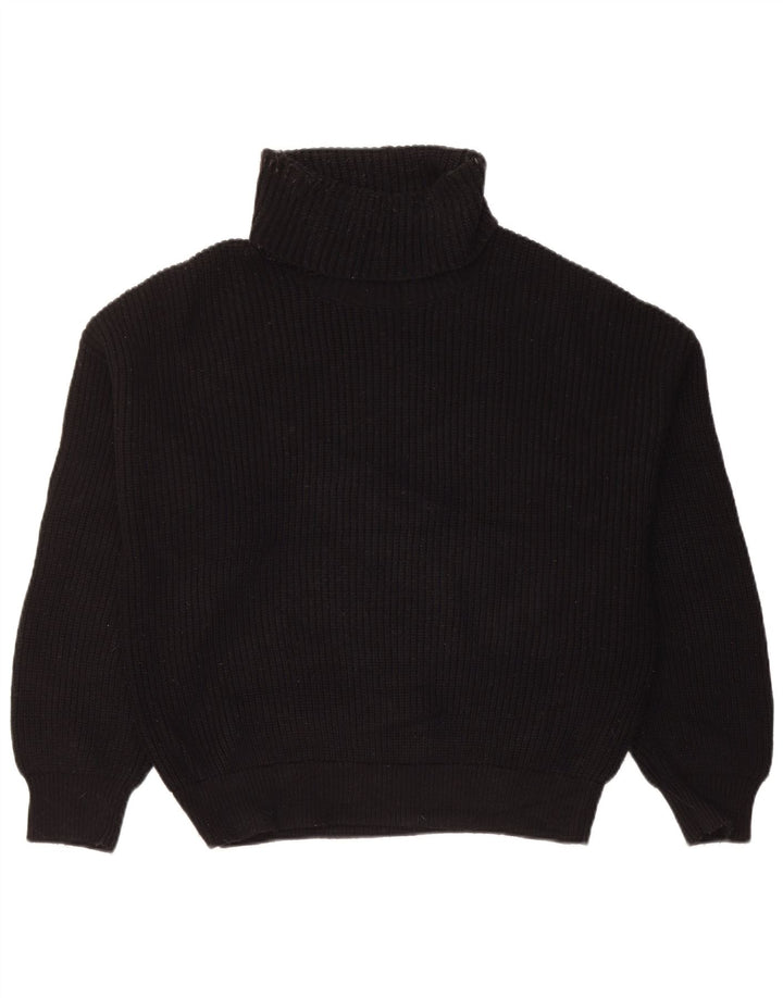 Suéter feminino Zara com gola redonda e viscose preta média Reino Unido 14
