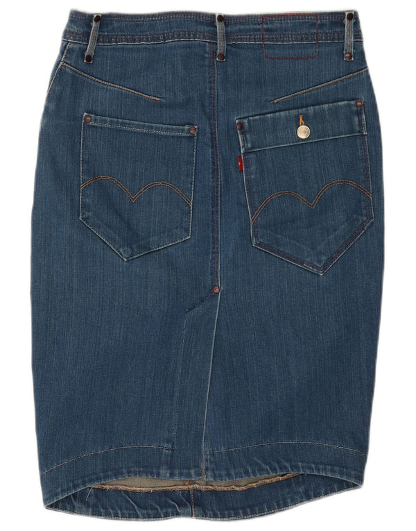 Saia jeans feminina Levi's W28 algodão azul médio