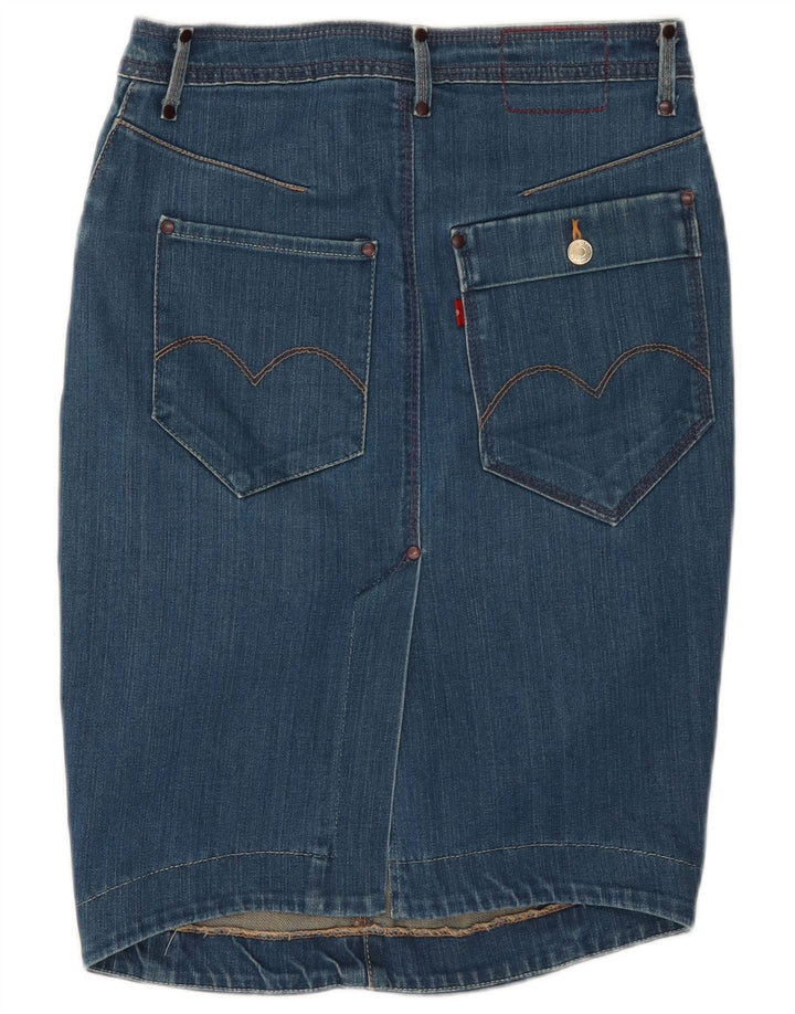 Saia jeans feminina Levi's W28 algodão azul médio