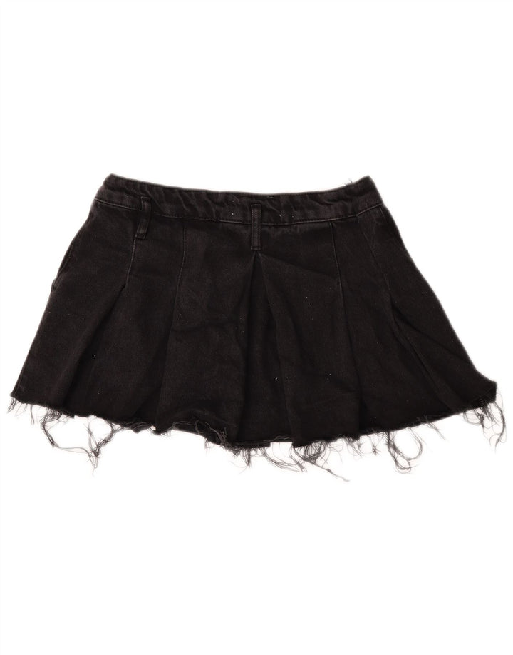 Mini saia jeans feminina Zara médio W28 algodão preto