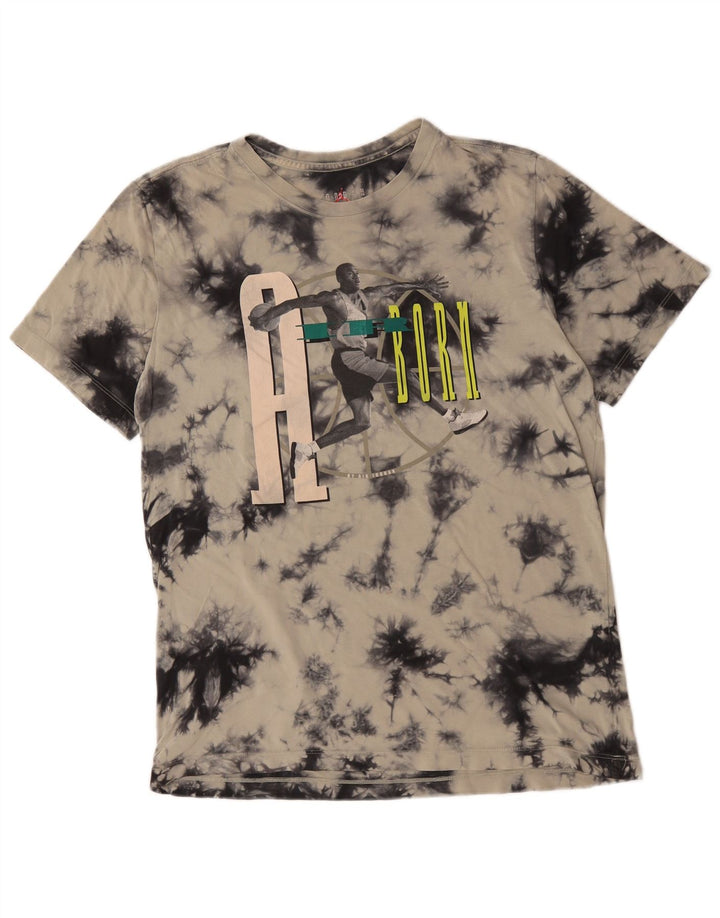 Camiseta masculina Jordan com estampa gráfica azul médio tie-dye
