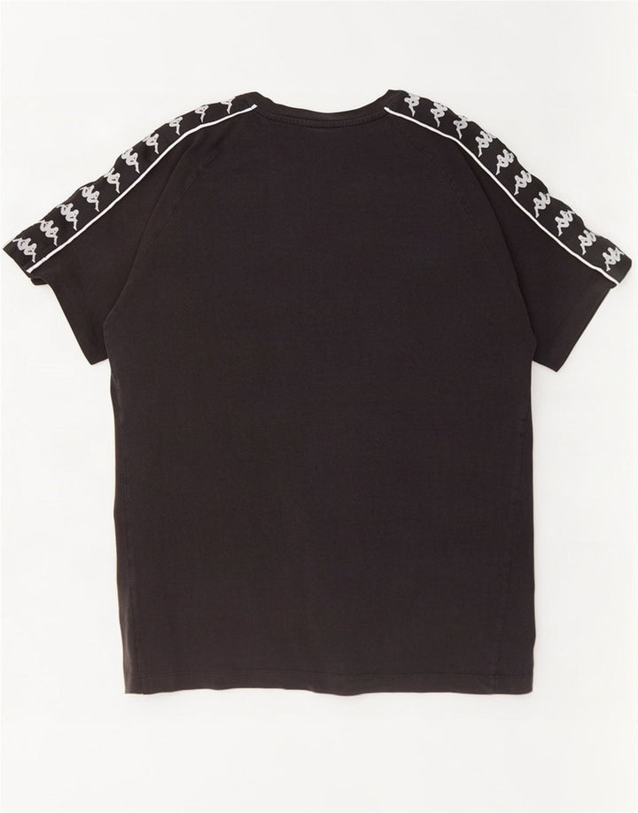 Camiseta gráfica masculina Kappa Top médio algodão preto