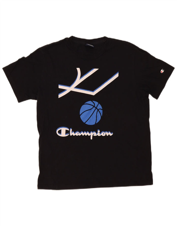 Camiseta masculina gráfica Champion Top médio preto