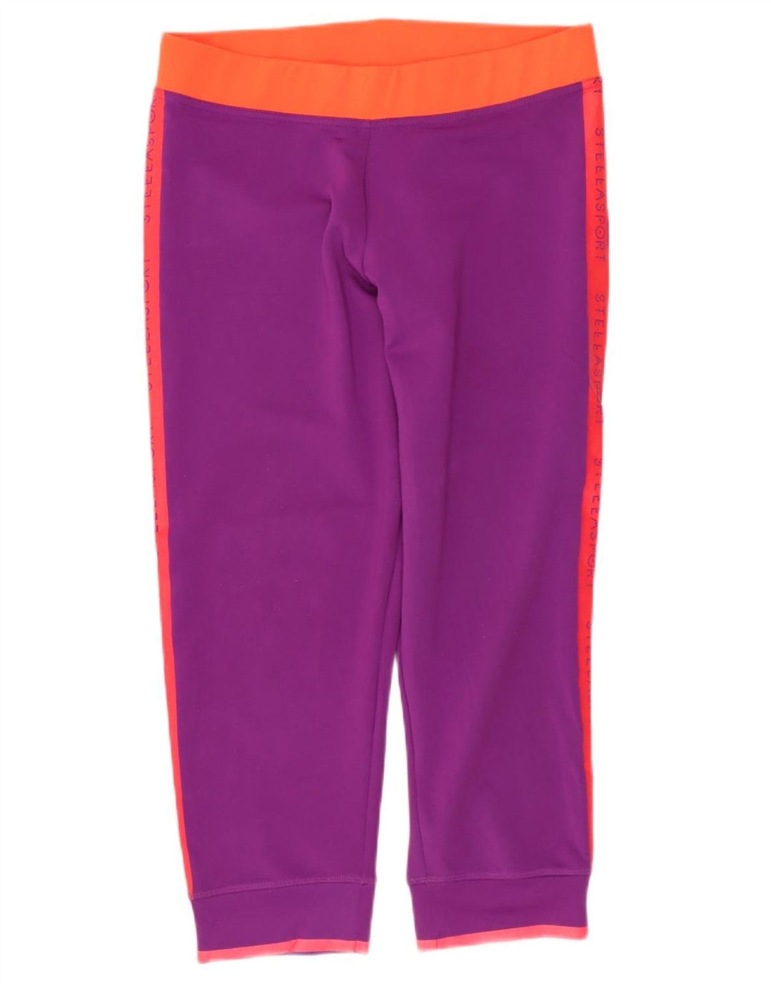 ADIDAS Womens Climalite Graphic Leggings UK 12 Medium Purple Colourblock