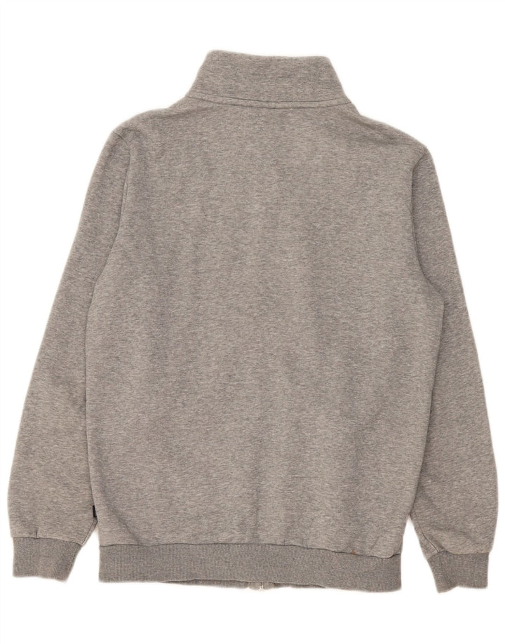 Puma Mens Tracksuit Top Jacket pequeno cinza manchado de algodão