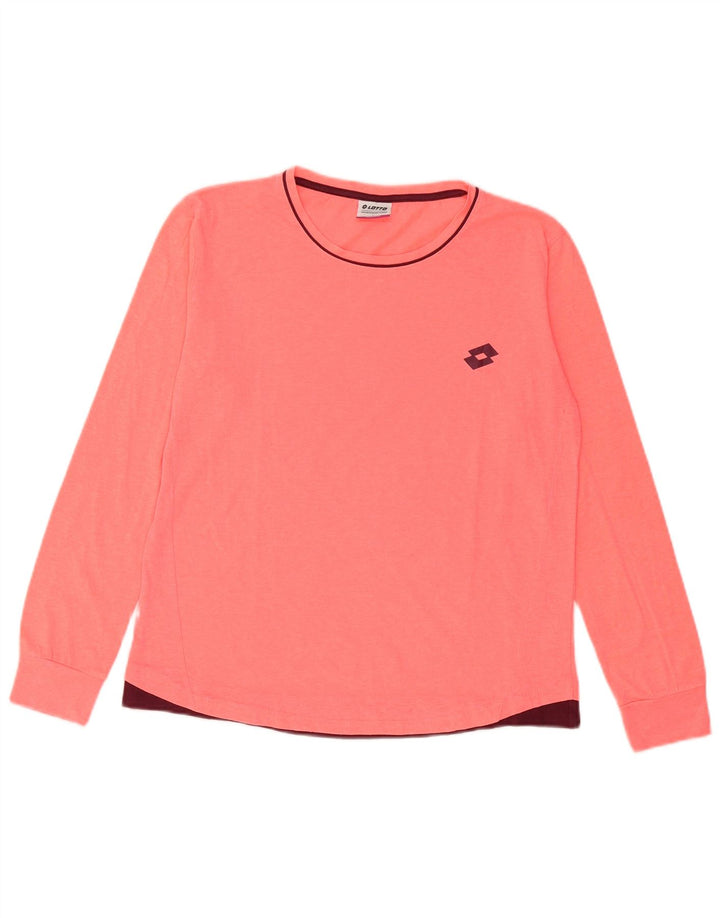 Top feminino Lotto de manga comprida UK 14 grande poliéster rosa