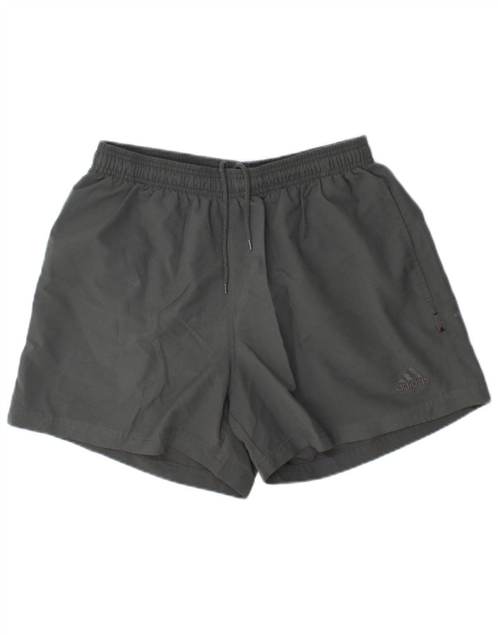 Shorts esportivos masculinos ADIDAS grande poliéster cinza
