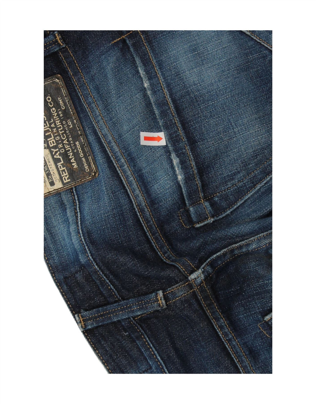 REPLAY Mens Waitom Straight Jeans W34 L34 Azul Marinho