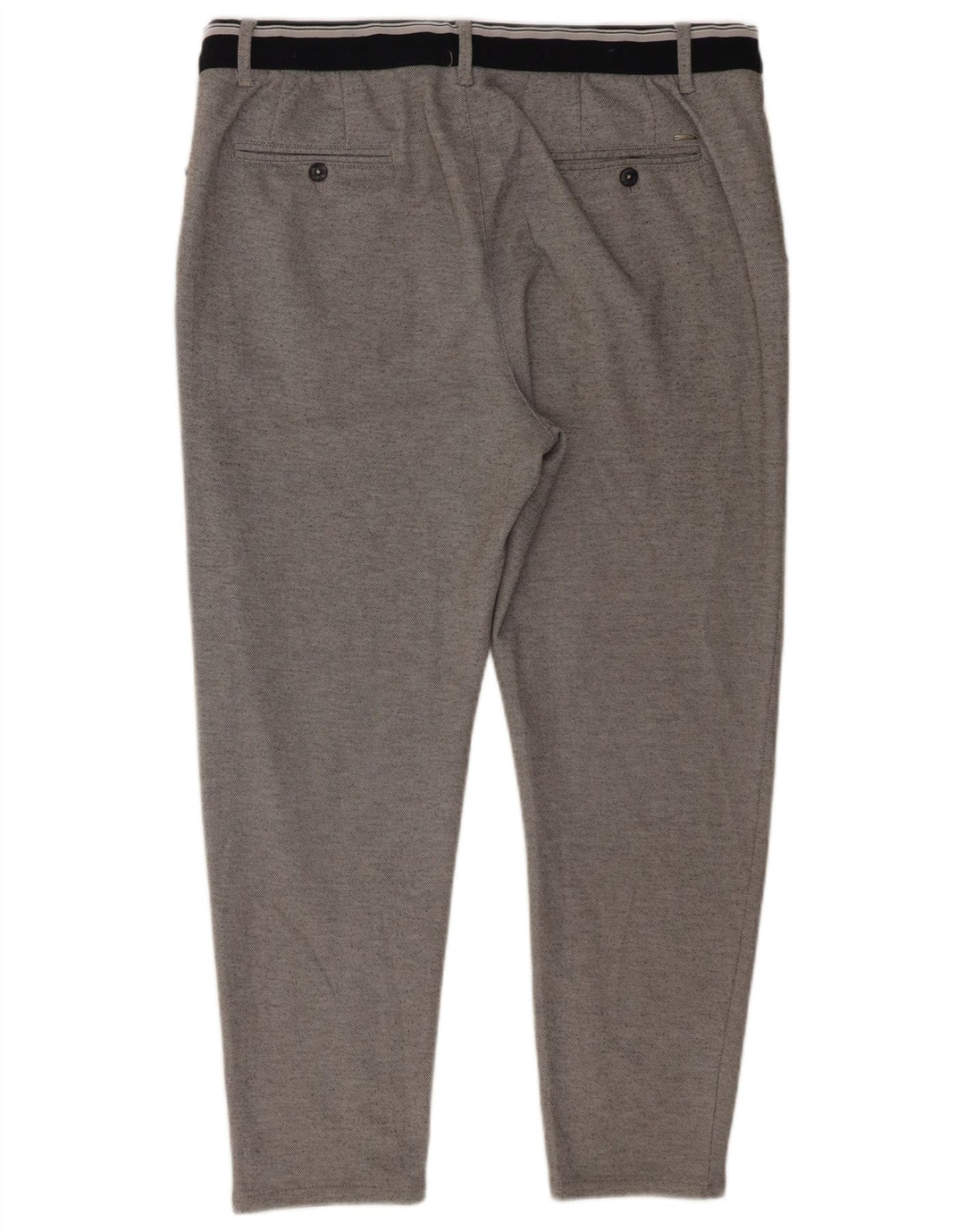 Calças Zara Mens Slim Cropped XL W34 L26 Cinza Poliéster
