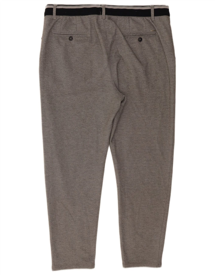 Calças Zara Mens Slim Cropped XL W34 L26 Cinza Poliéster