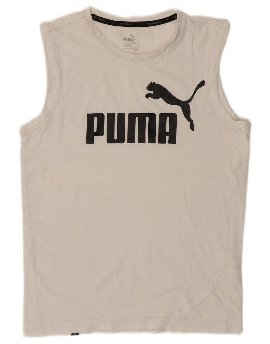 Puma Mens Graphic Vest Top Pequeno Branco