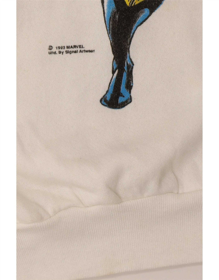 Vintage masculino Marvel Comics Wolverine 1993 moletom grande branco