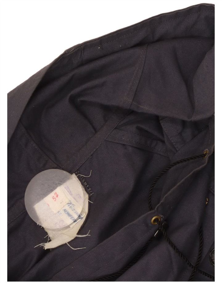 Jaqueta Anorak Vintage Feminina com Capuz IT 52 XL Azul Marinho