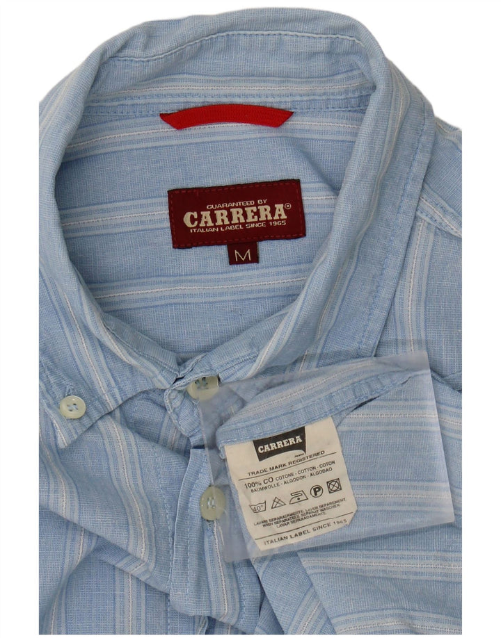 Camisa masculina CARRERA de algodão listrado azul médio