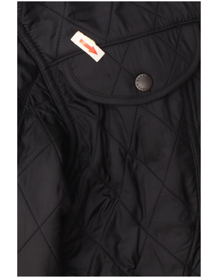 Jaqueta feminina acolchoada com capuz Barbour UK 12 poliamida cinza médio