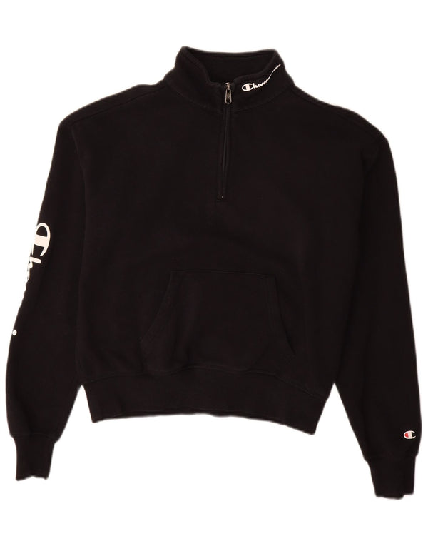 Champion feminino oversized gráfico moletom jumper UK 10 pequeno preto