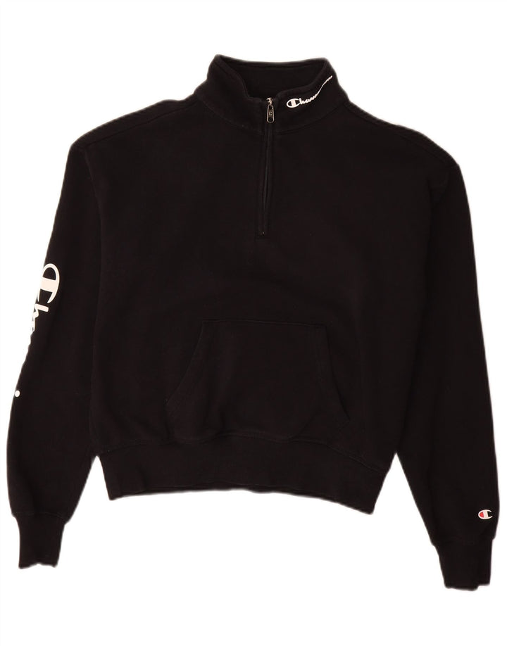 Champion feminino oversized gráfico moletom jumper UK 10 pequeno preto