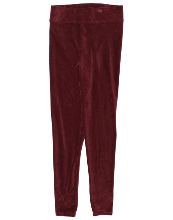 Leggings femininas de veludo cotelê Marks & Spencer UK 8 pequeno algodão cor de vinho