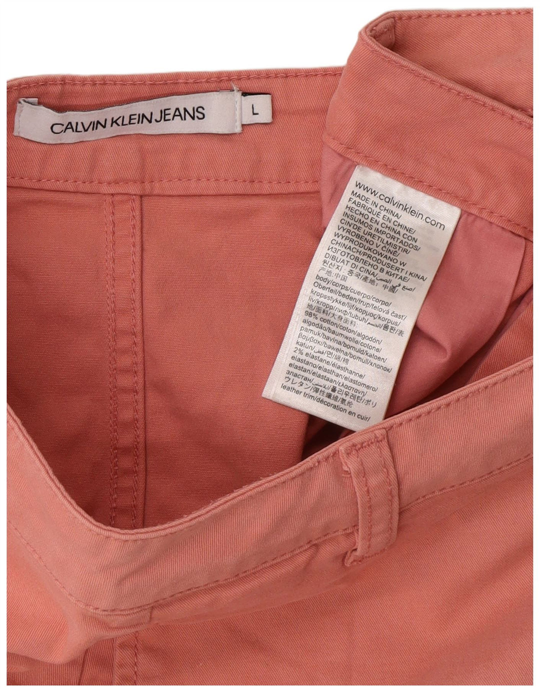 Mini saia feminina Calvin Klein grande W32 algodão rosa
