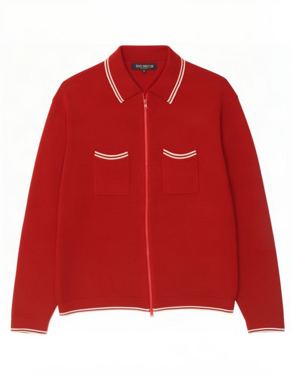 Suéter Cardigan Masculino French Connection XL Lã Vermelha