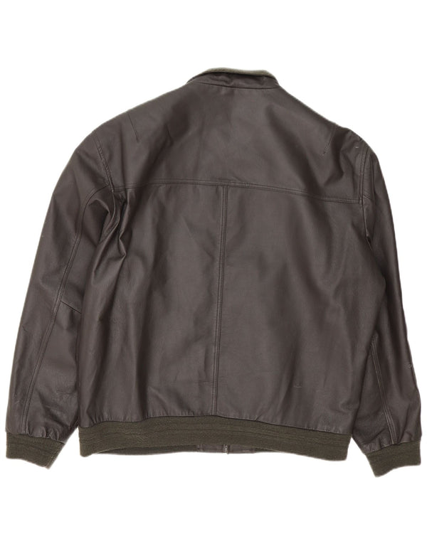 Jaqueta de couro masculina vintage UK 42 XL marrom