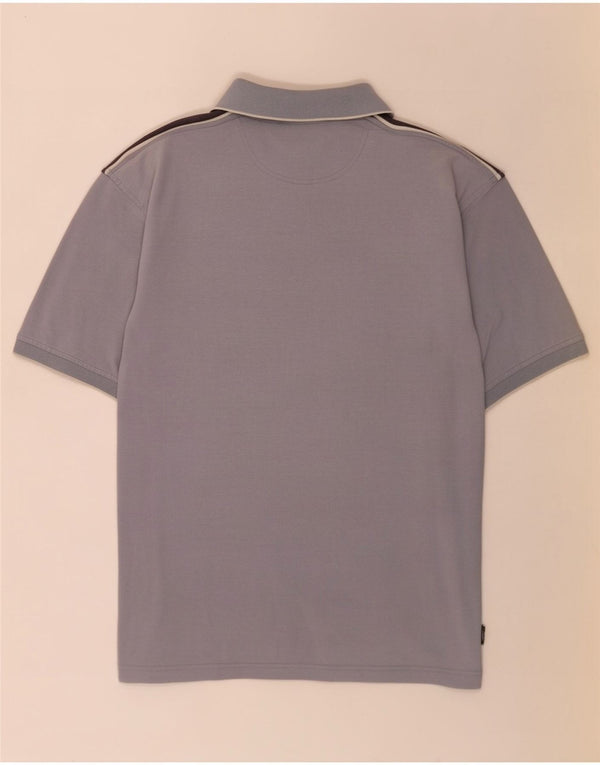 Camisa polo masculina Lotto UK 40/42 grande azul colorblock algodão