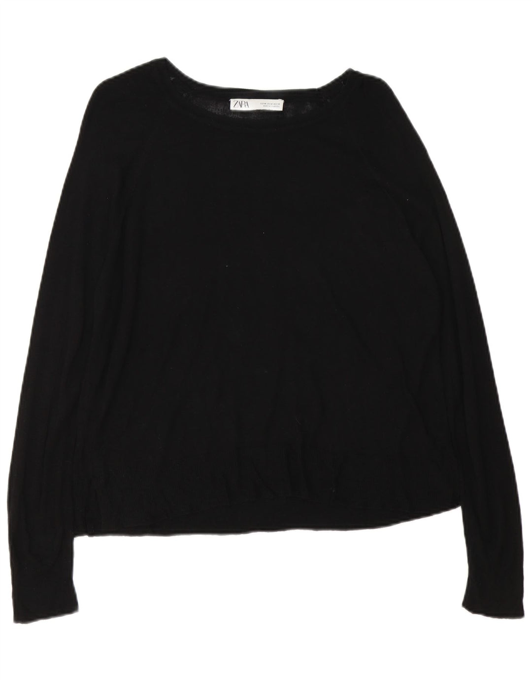Suéter feminino Zara com gola canoa UK 14 médio preto