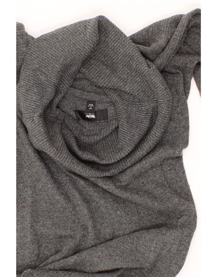MOSSIMO Womens Roll Neck Long Sleeve Jumper Dress UK 10 Small Grey Cotton Vintage Mossimo and Second-Hand Mossimo from Messina Hembry 