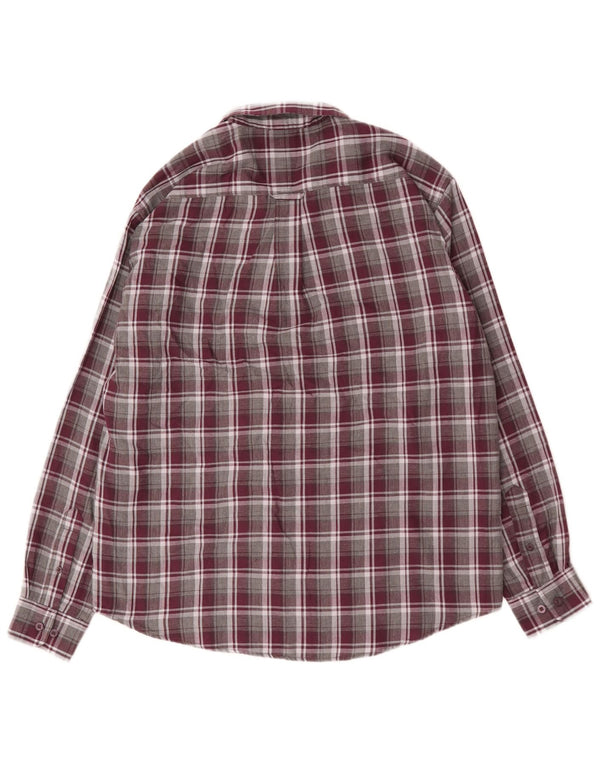 Camisa masculina de flanela JAMES PRINGLE XL Borgonha xadrez algodão