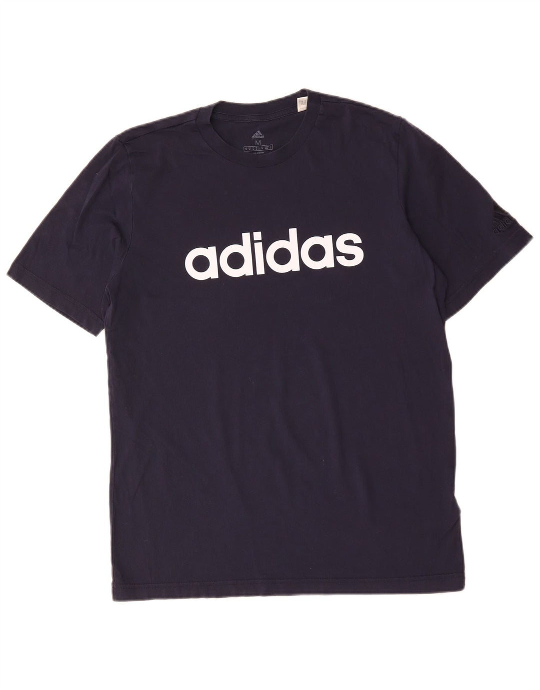 ADIDAS Camiseta masculina gráfica Top médio algodão azul marinho