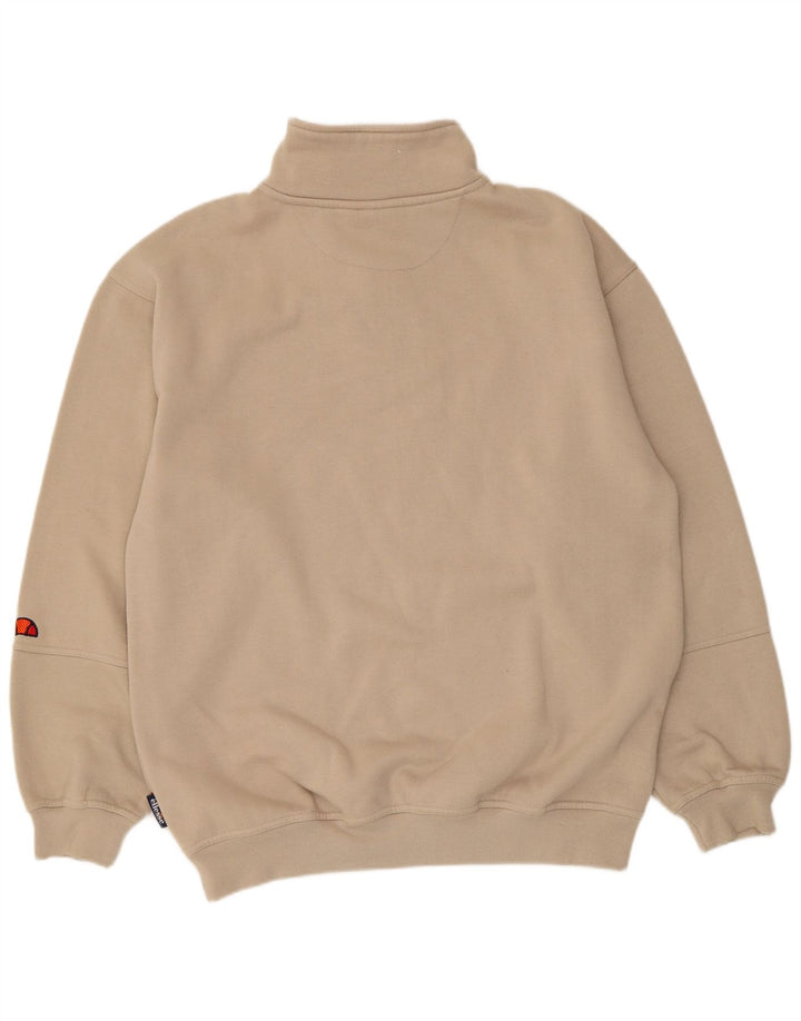 Ellesse moletom masculino com zíper e gola alta poliéster bege médio