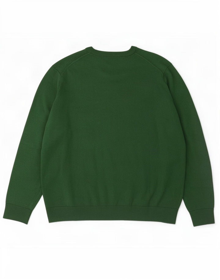 Suéter masculino Lacoste com gola canoa tamanho 7 2XL lã verde