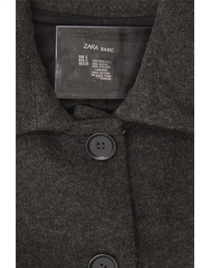 Sobretudo feminino Zara UK 10 lã cinza pequena