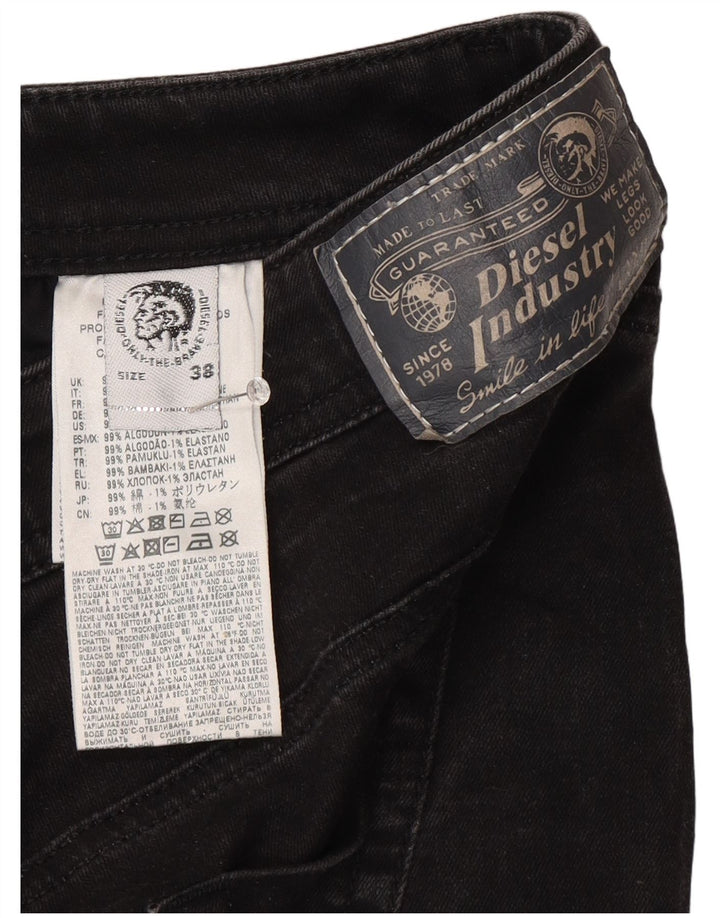 DIESEL Jeans retos masculinos W38 L27 algodão preto