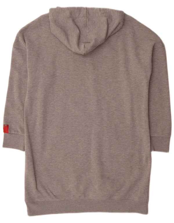 Vestido feminino Replay Nirvana com capuz gráfico Reino Unido 10 pequeno cinza manchado