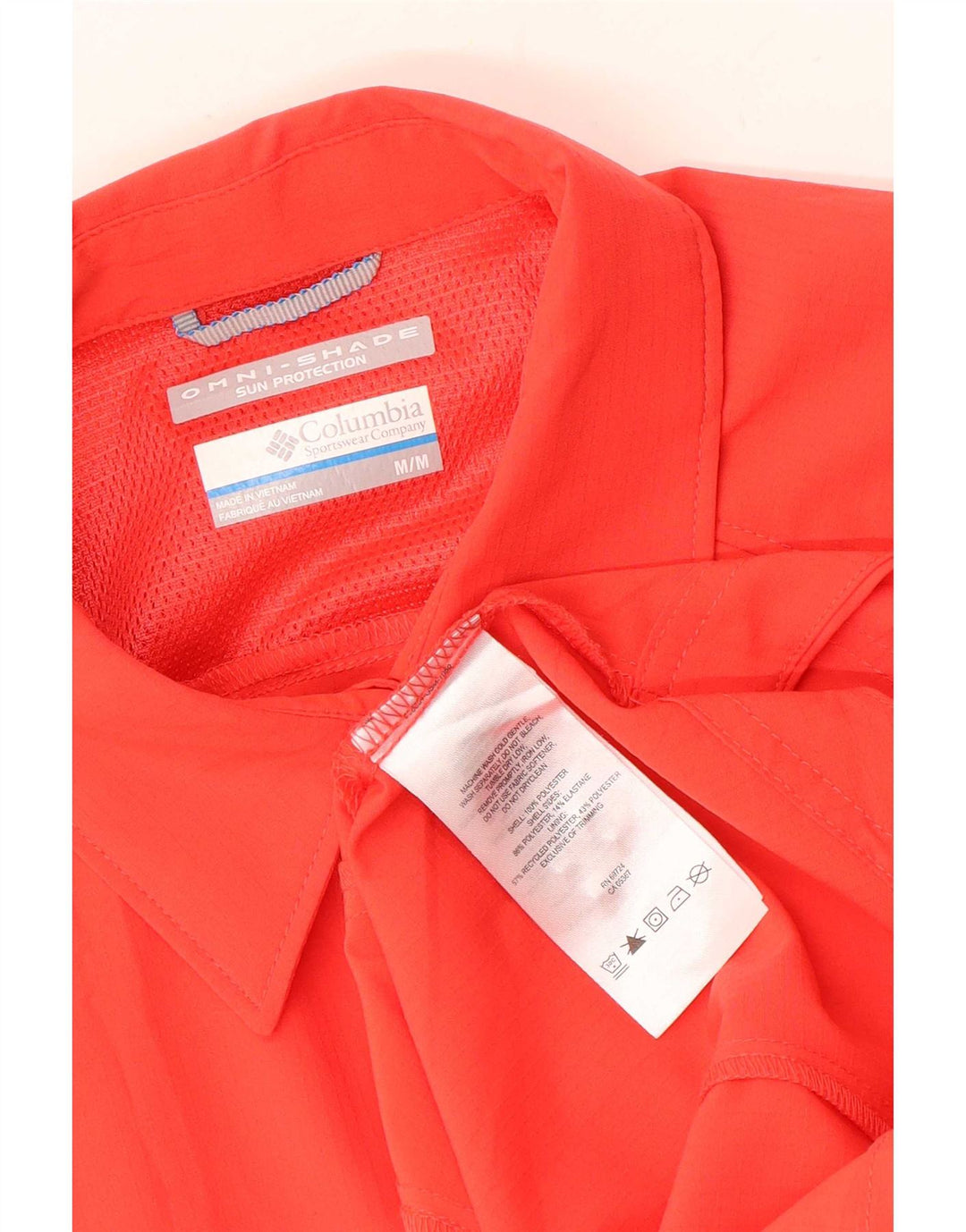 Camisa feminina Columbia Omni-Shade UK 12 poliéster laranja médio