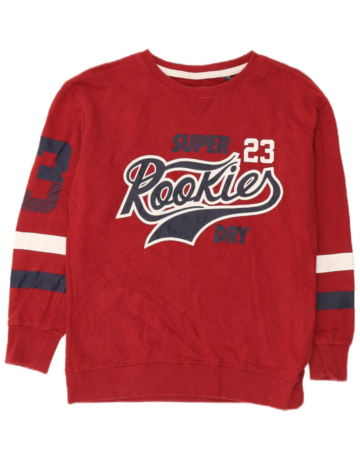 Superdry moletom gráfico masculino jumper pequeno algodão colorblock vermelho