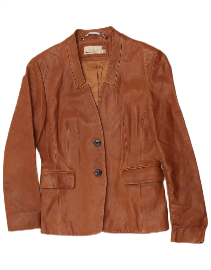 Jaqueta blazer feminina Karen Millen com 2 botões Reino Unido 12 marrom médio