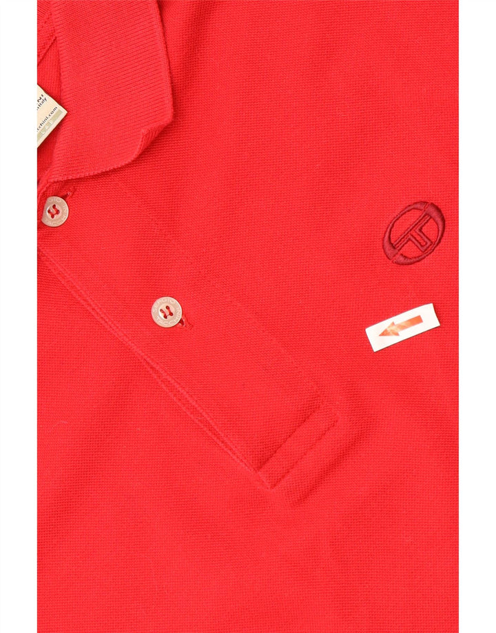 SERGIO TACCHINI Polo masculino IT 46 pequeno algodão vermelho