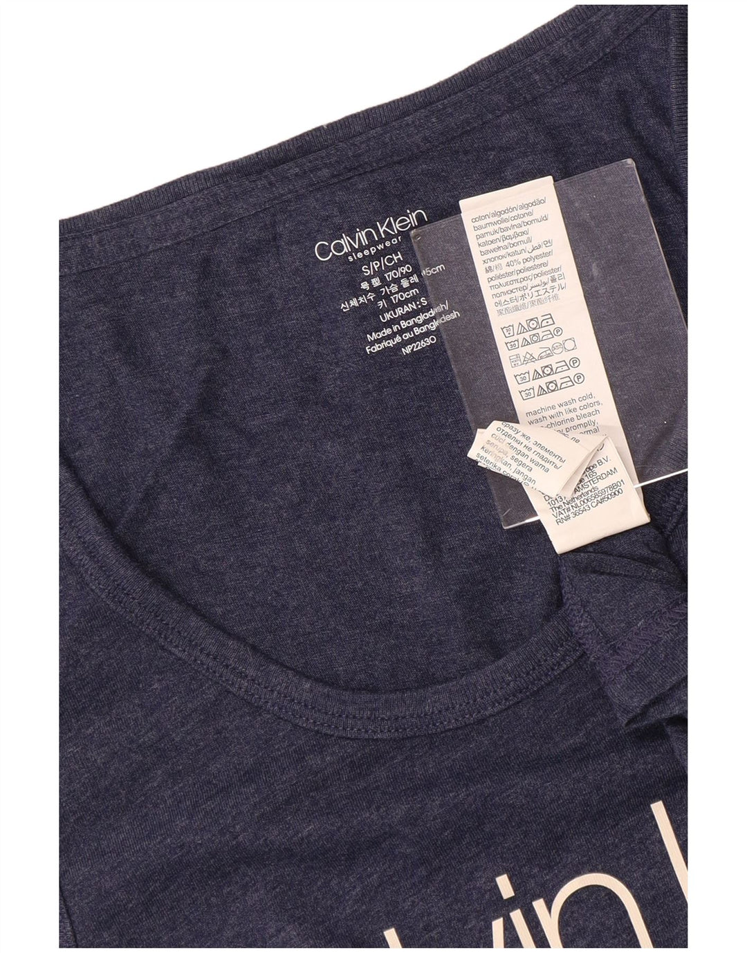 CALVIN KLEIN Colete masculino gráfico top pequeno algodão azul marinho