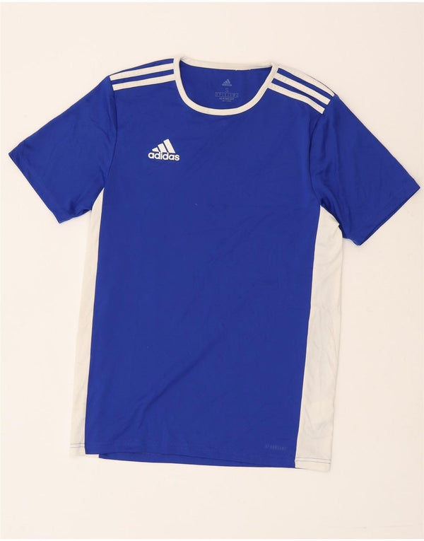 Adidas Mens Aeroready Camiseta Top Pequeno Azul Colorblock Poliéster