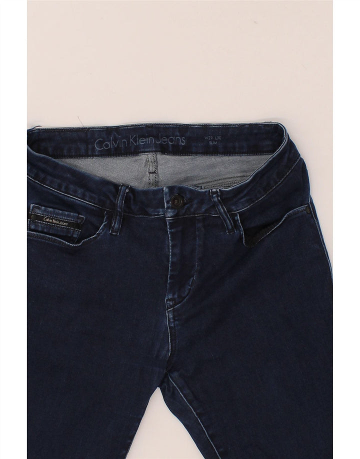 CALVIN KLEIN Womens Slim Jeans W29 L24 Navy Blue Cotton Vintage Calvin Klein and Second-Hand Calvin Klein from Messina Hembry 