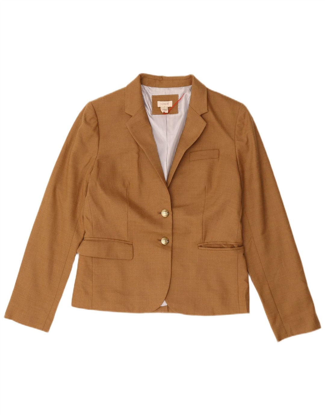 Jaqueta blazer feminina de 2 botões J. Crew EUA 6 lã marrom médio