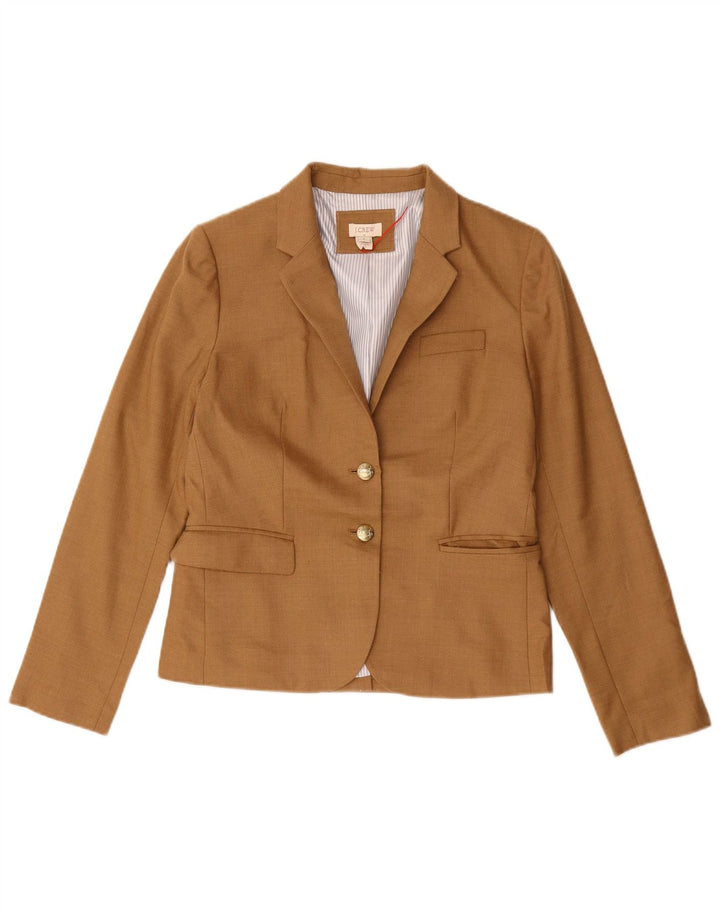 Jaqueta blazer feminina de 2 botões J. Crew EUA 6 lã marrom médio