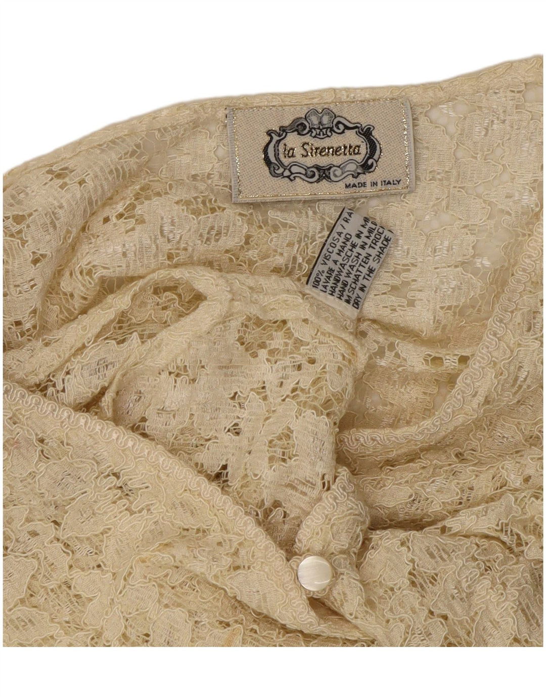 Blusa feminina sem mangas LA SIRENETTA Reino Unido 14 médio off white viscose